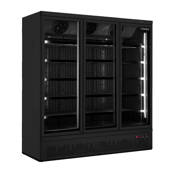 Tiefkühlschrank m. 3 Glastüren GTK 1480 S schwarz
